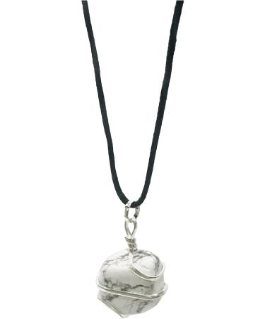 Gavya Raw White Howlite Crystal Healing Tumbled Gemstone Necklace Pendant Throat Chakra Calm Soothing Energy to Relax and Reduce Stress Crystal Jewelry Necklace Gift for Women Men Girls Birthday Gift - Buy Online on GoSupps.com