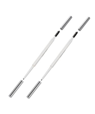 Healvian 2pcs Double-headed Waterproof Eyebrow Pencil Brow Pen Brush Brow Pencil with Brush Abs (shell) 1 count (Pack of 1) Assorted Color