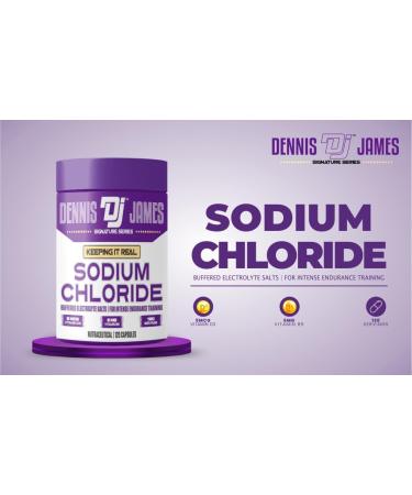 Dennis James Signature Series Sodium Chloride 1000mg | 120 Capsules | Electrolyte Support Hydration Balance & Muscle Function | Non-GMO | 120 Servings - Buy Online on GoSupps.com