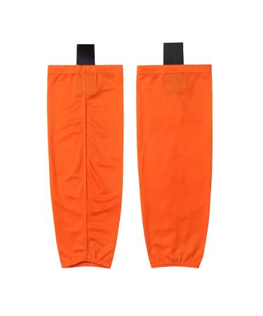 Ealer HS80 Series Solid Color Dry Fit Practice Ice Hockey Socks for Men & Boy-Senior & Junior-Adult & Youth XW088#Orange XS (51/56 cm)