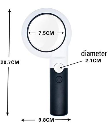 Handheld Glass 11 LED Lights 5/20 Times Double High-Power Lens Identification of Antiques Reading Newspaper Reading Magnifier Magnifier for Reading Made in China - Buy Online on GoSupps.com