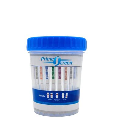 Prime Screen Urine Drug Test Compact Cup 16 Panel Kit (AMP,BAR,BUP,BZO,COC,mAMP,MDMA,MOP/OPI,MTD,OXY,PCP,THC, ETG, FTY, TRA, K2) -10 Pack-CDOA-9165EFTK