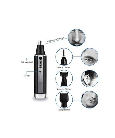 4 in 1 Rechargeable Hair Trimmer for Men & Women - Nose Ear Beard & Eyebrow - Black | International Shipping - Buy Online on GoSupps.com