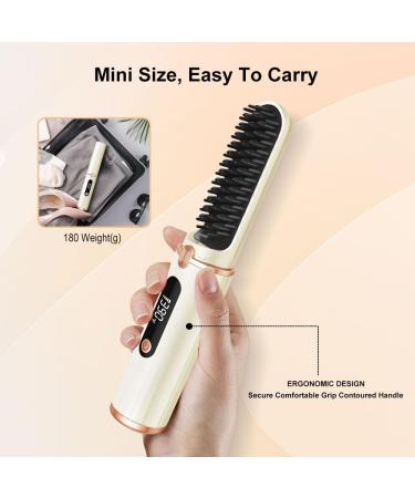 Cordless Hair Straightener Comb - Negative Ion Hot Brush for Travel & Home - Anti-Scald Hair Iron - Ideal Gift - Buy Online on GoSupps.com