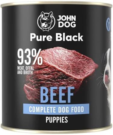 JOHN DOG Pure Black - Premium Wet Food for Dogs - 93% Meat - Wet Dog Food - Gluten Free Wet Food - 100% Natural Ingredients - 6 x 800 g - - Buy Online on GoSupps.com