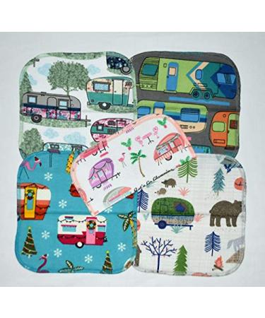 Set of 5 1 Ply 8x8 Inches Printed Flannel Little Wipes for Traveling Campers - Buy Online on GoSupps.com