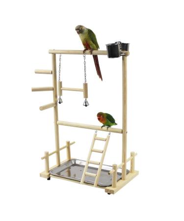 Parrots Playstand Bird Playground Wood Perch Gym Stand Playpen Ladder with Toys Exercise Playgym for Conure Lovebirds