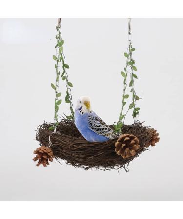 WACURRENTHYD Natural Rattan Nest Small Medium Large Bird Swing for Parrot Parakeet Cockatiel Conure Cockatoo Macaw Amazon African Grey Lovebird Finch Canary Budgie Cage Perch Toy (Small) - Buy Online on GoSupps.com