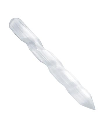 Himalayan Glow WBM Selenite Crystal Wand, High Energy Crystals for Healing and Meditation - 6 Inches Selenite wand