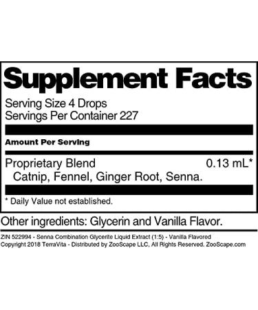 Buy Senna Combination Glycerite Liquid Extract - Vanilla Flavored (1 oz) | International Shipping Available - Buy Online on GoSupps.com