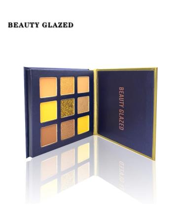 Beauty Glazed 9 Colors Shine Diamond Eyeshadow Palette - Waterproof Shimmer & Glitter Make-up #09 Lemon | Professional Nude Pigments for Flawless Looks - Buy Online on GoSupps.com
