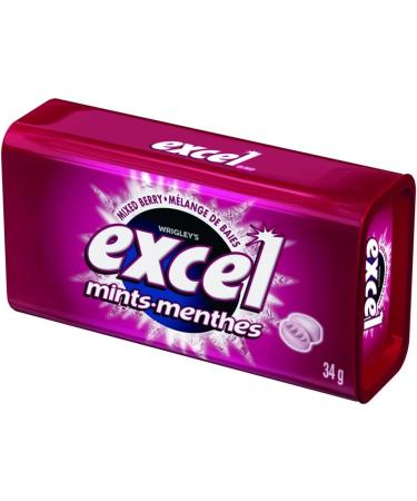 EXCEL Mixed Berry Flavoured Mints 34g Tin 8 Packs Mixed Berry Spearmint - Buy Online on GoSupps.com