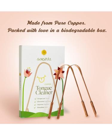 Sarveda Ayurvedic Copper Tongue Cleaner - Oral Health Tongue Scraper for Adults & Kids (1 Pack) - Buy Online on GoSupps.com