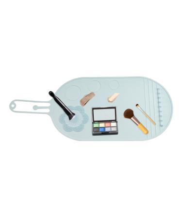 Brush Cleaning Pad Make Up Brush Cleaning Mat Silicone Cosmetic Cleaning Pad Foldable Washable Makeup Brushes and Tools for Cleaning Pads for Foundation and Lip Brushes blue