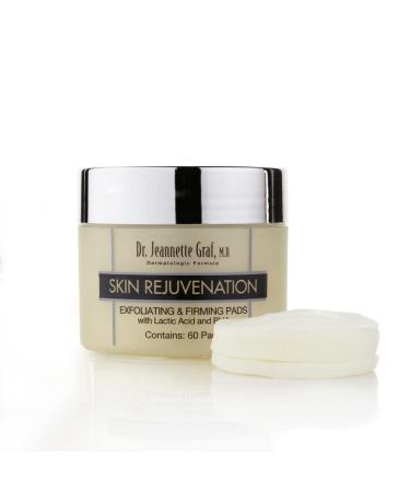 Dr Jeannette Graf Skin Rejuvenation Exfoliating & Firming Facial Pads - 60 Pads for Fine Lines Wrinkles & Pore Minimizing - Lactic Acid & AHA Night Treatment - Buy Online on GoSupps.com