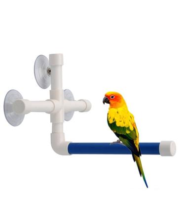 Bird Parrot Stand Perch Shower Perch Standing Toy Portable Suction Cup Parrot Bath Stands Suppllies Holder Platform Parakeet Window Wall Hanging Play 3 Suction Cups1