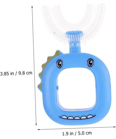 JECOMPRIS 4-Piece U-Shaped Silicone Toothbrush Set for Kids - Cartoon Design Manual Baby Accessories - Blue - Buy Online on GoSupps.com