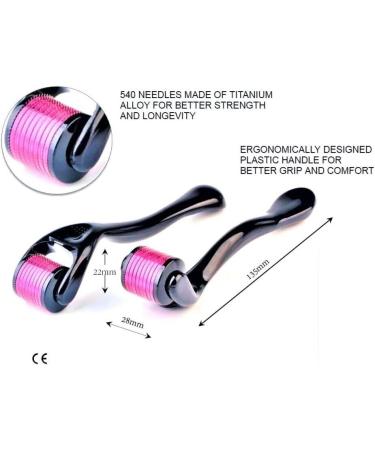 540 Titanium Needles Derma Roller for Hair Growth - 1.5mm Micro Needle Roller for Men and Women - Stimulate Beard and Hair Growth - Beard Trimmer Included - Buy Online on GoSupps.com