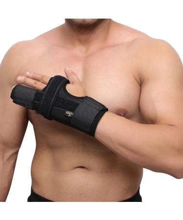 SoulGenie GuardNHeal Boxer Finger Splint - Padded Support Brace with Removable Splint for Boxer's Fracture - Little and Ring Finger Protection - Large - Fits Left or Right Hand - Pack of 1 - Buy Online on GoSupps.com