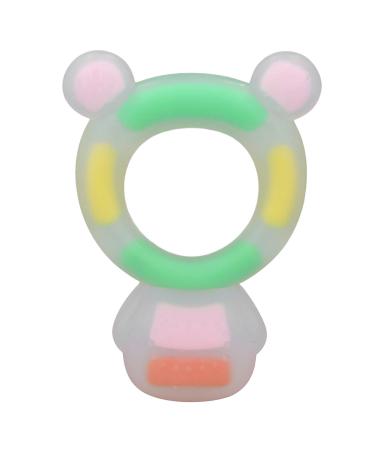 Baby Chew Toy Cartoon Bear - BPA Free Soft Silicone Pacifier for 0-6 Months - Prevent Chewing (Pink) - Buy Online on GoSupps.com