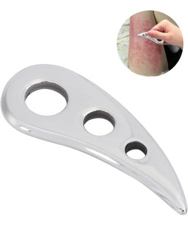 Verdant Touch Gua Sha Plate | Stainless Steel Scraping Massage Tool | Pain Relief & Therapy | 15cm - Buy Online on GoSupps.com