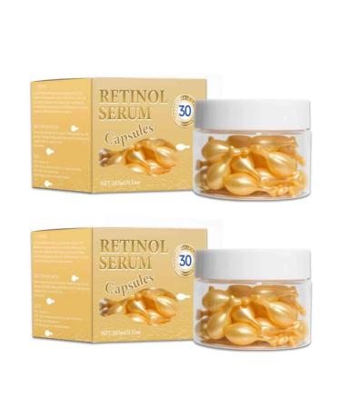 2PCS Retinol Facial Serum Capsules Hydrating & Brightening Boosts Skin Elasticity Reduces Fine Lines Daily Care