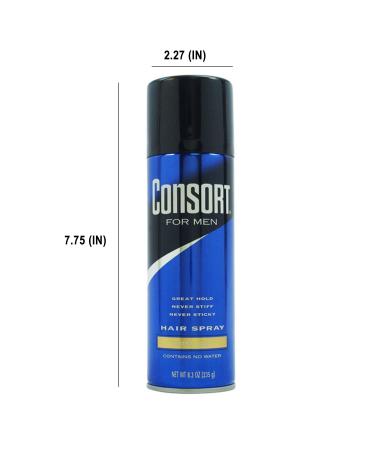 Consort Extra Hold Unscented Aerosol Hair Spray for Men 8.3 oz The Ultimate Mens Hairspray for Thin Hair and Mens Grooming Needs Dry Look Styling 8.3 Ounce (Pack of 1) Scented Extra Hold Aerosol - Buy Online on GoSupps.com