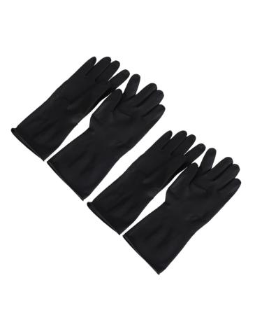 Beavorty 2 Pairs Reusable Gloves Reusable Gloves for Hair Professional Hair Coloring Accessories Hair Dye Salon Gloves Barber Gloves Tool Belt Particles Hand Guard Black Emulsion
