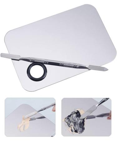 Stainless Steel Makeup Mixing Palette with Spatula Rod - Cosmetic & Nail Art Tool - Buy Online on GoSupps.com