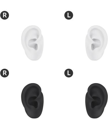 Silicone Ear Model Simulation Left Right Silicone Ear Model Reusable 2 Pair for Practice (Black and White) - Buy Online on GoSupps.com