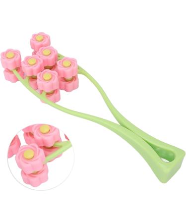 Flower Type Pink Face Massage Roller - Plastic Letter Shaped Face Massager for Relaxation | International Shipping - Buy Online on GoSupps.com