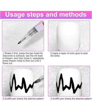12 Color 3D Fluorescent Nail Art Pens Set Forhome Nail Point Graffiti Dotting Pen Drawing Painting Liner Brush for DIY Nail Art Beauty Adorn Manicure Tools - Buy Online on GoSupps.com