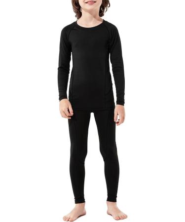 American Trends Youth Boys Long Sleeve Compression Shirts and Leggings Pants - Black Line Set, Medium - Buy Online on GoSupps.com