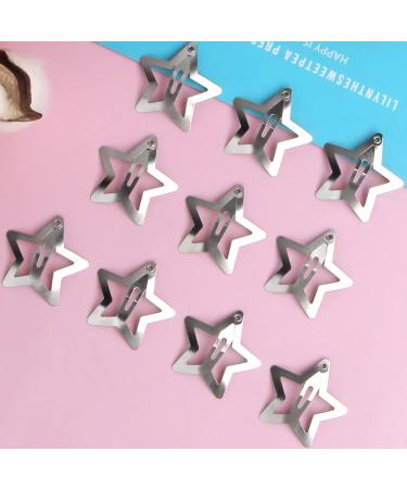 10pcs Silver Star Hair Clips - Non Slip Metal Barrettes for Women, Girls, Kids - Buy Online on GoSupps.com