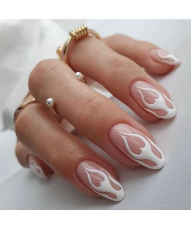 Sethexy Valentine Mandel False Nails - 24Pcs Pink Heart Acrylic Press-On Nails for Women & Girls - Buy Online on GoSupps.com