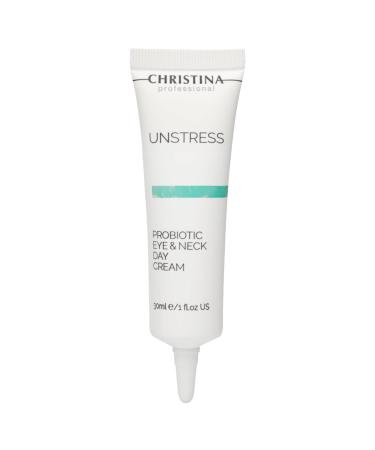-CHRISTINA- Unstress Probiotic Eye & Neck Day Cream for Face | Peptide Eye Cream Nourishes Protects & Soothes Face Skin | Face Moisturizer for Normal Dry & Sensitive Skin 1 fl. oz (30 ml)