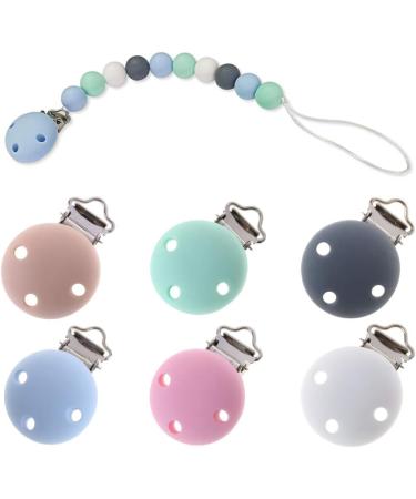 Konny Baby Schnullerkette Clip - Soft Silicone Pacifier Clip in Light Blue & Rose Pink | Baby Accessories & DIY Tools - Buy Online on GoSupps.com