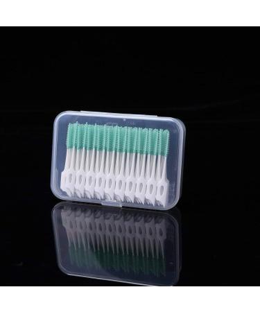 160 Pieces Double-Ended Interdental Brushes | Soft Silicone Toothsticks for Effective Teeth Cleaning - Green - Buy Online on GoSupps.com