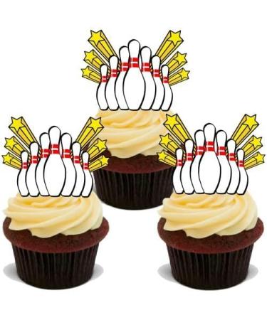 30x 10 PIN BOWLING STAND UP EDIBLE RICE CARD FLAT TEN TENPIN Cup Cake Topper Decoration - Buy Online on GoSupps.com