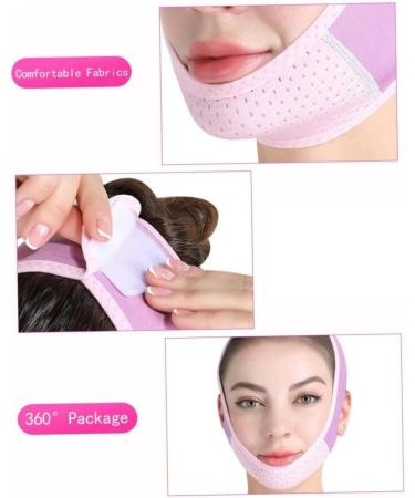 Face Belts Double Chin Reducer V Line Facial Mask Face Lifting Tape Soft Chin Strap for Women Restore Skin Elasticity Purple - Buy Online on GoSupps.com