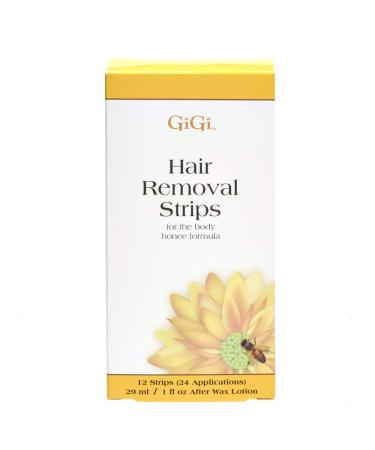 GiGi Hair Removal Strips for the Body - Pre-Waxed with GiGi All-Purpose Honee Formula, 12 Strips