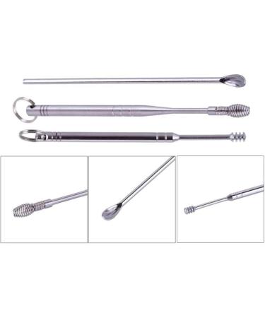 3pcs Stainless Steel Ear Pick Wax Remover Cleaner Set with Key Chain - Earwax Clean Tool - Buy Online on GoSupps.com