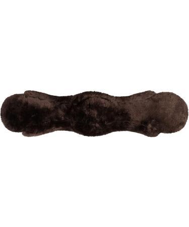 Equinate LUKE Saddle Strap - Anatomical Dressurgurt with Real Lambskin | Short Belly Belt 50-80cm in Nature Brown & Black - Buy Online on GoSupps.com