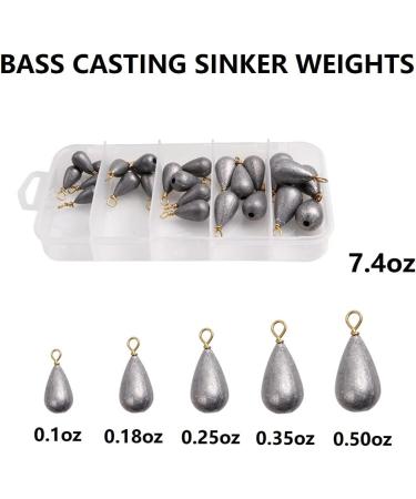 25pcs/Box Assorted Bell/Bass Casting Sinkers Weights Kit for Saltwater Fishing - Buy Online on GoSupps.com