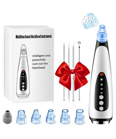 2023 Newest Blackhead Remover Vacuum 6 Probes Tools Pore Vacuum  Blackhead Remover Kit for Face Nose  Facial Cleaner Acne Extractor White