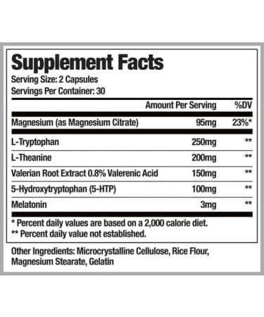 Max Effort Sleep Support Supplement - 95mg Magnesium 200mg L-Theanine 3mg Melatonin - Quality Sleep Formula No Groggy Side Effects - 60 Capsules - Buy Online on GoSupps.com
