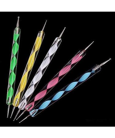 Brussels Double-Sided Nail Art Drilling Pencils - 5 Pieces Marble Design for DIT & DIY Manicure | Random Colors - Buy Online on GoSupps.com
