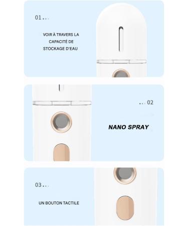 Humiidificateur Main Nano Portable Portable Rafra chissant Vaporisateur Silencieux pour Hydratation du Visage la Maison en Voyage Soins de la Peau D placements au Quotidien Blanc - Buy Online on GoSupps.com