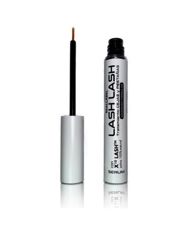 Eyelash Growth Serum - 100% Organic Enhancer for Lashes and Eyebrows - Patented Advanced Formula with X10 LASH - 6+ month supply (5 ml)