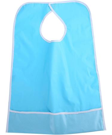 Adult Bib Pvc Waterproof Bib for Elderly Care Soft Cotton Reusable and Washable Bibs Elder Mealtime Eating Bib Clothes Clothing Protector Dining Aid(Light Blue) - Buy Online on GoSupps.com